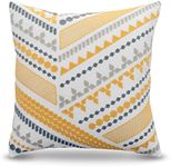 Lincove Boho Accent Decorative Throw Pillow for Bedding, Living Room, Or Sofa, Pillow Insert Included - 100% Cotton Sham, Embroidered Abstract Pattern, Measures 18”X18” - Ready to Use