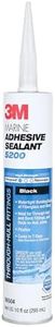 3M Marine Adhesive Sealant 5200 (06504) Permanent Bonding and Sealing for Boats and RVs Above and Below the Waterline Waterproof Repair, Black, 10 fl oz Cartridge