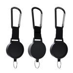 BiaoGan 3 Pack Retractable Keychain,Heavy Duty Carabiner Holder,ID Badge Reels, 68cm Steel Cord, 7.0 oz