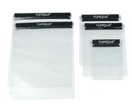 YUMQUA Clear Waterproof Bags 5 Pack Set, Watertight Dry Pouch for Document Map Camera Phone Car Key Holder, fits Kayaking Boating Hiking Water Sports, Black