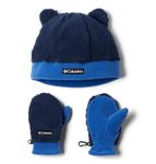 Columbia Toddler Unisex Rugged Ridge Beanie and Mitten, Collegiate Navy/Mountain Blue, O/S