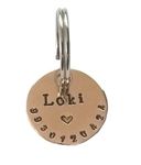 Streetsoul Pet ID Personalized Hand Stamped Circular Shaped Tag for Small Pet Dog, Cat ID Customized Dog Tag (Copper)