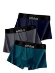 Ethika Men's Ultra-Comfort Ice Silk Lycra Underwear | Moisture-Wicking, Breathable Boxers for Men | Seamless Design | Multicolour (Pack of 3) (in, Alpha, XL, Multicolour)