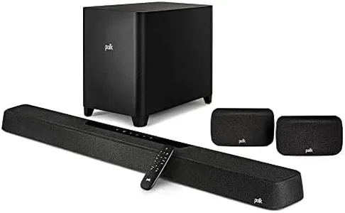 Polk Audio MagniFi Max AX SR 7.1.2 Channel Sound Bar with 10" Wireless Subwoofer & SR2 Surround Speakers, Dolby Atmos and DTS:X Certified, Polk's Patented VoiceAdjust & SDA Technologies, Black