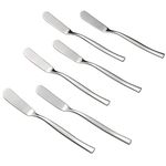 Idomy 6-Piece Stainless Steel Cheese Spreader Knives, Butter Spreader Knife, 6.32-INCH