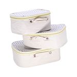 AYUSHMAN ENTERPRISE Women's Set Of 3 Kit Vanity Box For Makeup,Bindi,Jewellery & Shaving Storage Box | Cream | Cardbord,Raxin| Travel, Wedding Makeup Kit Box