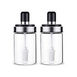 Meetzone 250 ml Glass Oil Dispenser With Basting Brush, Oil Ghee Containers For Kitchen Oil Brush For BBQ Pastry Grill Baking Kitchen Cooking (2 ps - Brush Jar)