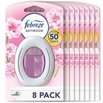 Febreze Bathroom Air Freshener, Odour Eliminator, Blossom & Breeze, 8 Count