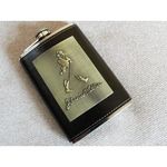 Hip Flask With Black Leathers