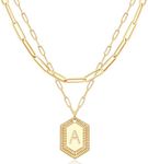 MEVECCO Dainty Gold Initial Necklac