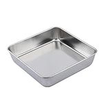 Baking Jelly Roll Pan Stainless Steel Square Bakeware Nonstick Pan Baking Tray with Grid Fruit Cookie Airbake pan (Color : 15x15x5cm)