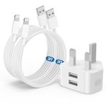 for iPhone Charger Fast Charge, iPhone Charger Plug for iPhone 14/14 Pro/14 Pro Max/13 12 11 X XR XS SE, USB Fast Charger Plug & 1M/3FT USB to Ligtning Cable Cord 2Pack, Dual Port USB