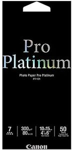 Canon PT1014X6-50 Pro Platinum 300 GSM Photo Paper, 4 x 6 Inches (50 Sheets)