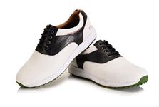 East Star Sports Austin Spikeless Multicolor ESS Golf Shoes (White-Black, Numeric_8_Point_5)