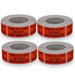 BETCKEY - Red Warning Shipping Packing Labels/Stickers, This is A Set DO NOT Separate, 25mm x 50mm, 4 Rolls/2000 Labels