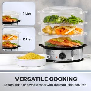 Daewoo 3-Tier Food Steamer – Healthy Electric Vegetable Cooker