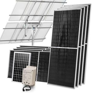 ECO-WORTHY 1600W Solar Tracker System: 8pcs 195W Monocrystalline Solar Panels, Expanded Version Dual-Axis Solar Tracking Kit with Power Box and Controller for Shed Farm Yard
