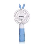 Geeky Portable Princess Rabbit Styled Rechargeable 2 Watts Handheld Fan (Blue)