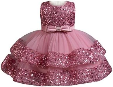 Miipat Baby Girl Dress Tulle Sequin Sleeveless Princess Toddler Girl Party Dresses Formal Flower Girls Birthday Wedding Pageant Dress, Beanpaste, 2-3 Years