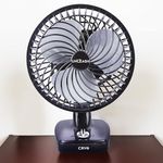 Unleash Cryo 230 MM Table Fan For Home, Bedroom, Living Room With Powerful Motor and 3 Speed Setting (Black)