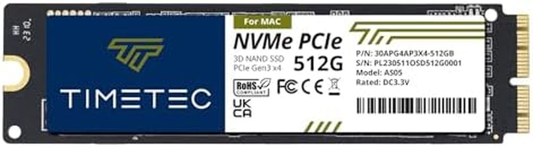 Timetec 512GB MAC SSD Compatible for Apple MacBook Air (2013-2015, 2017), MacBook Pro (2013-2015), iMac (2013-2019), Mac Pro (2013), Mac Mini (2014)