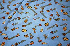 100% Cotton Flannel Fabric Material Wynciette - Animal Blue, 1Mtr 144cmx100cm