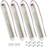 Justech 4-Pack 120LEDs Interior Light Bar LED Strip Lights 12v LED Light Strip 1500LM 8W with ON/Off Switch for Trailer Car RV Van Truck Lorry Camper Boat Caravan Motorhome