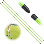 FINGER TEN Golf Alignment Sticks Rods Swing Trainer Tools 48 Inch 2 Or 3 Pack, Fits in Golf Bag Tour Stickers Practice Training Aid (3 Pack Green)