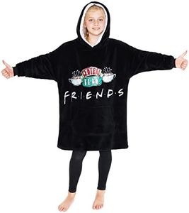 FRIENDS Fleece Oversized Hoodie Blanket 7-14 Years (Black), One Size