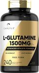 L Glutamine Capsules | 1500mg | 240 Count | Non-GMO, Gluten Free L-Glutamine Supplement | by Carlyle