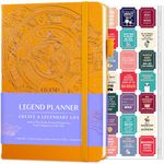 Legend Planner – Weekly & Monthly Life Planner to Hit Your Goals & Live Happier. Organizer Notebook & Productivity Journal. A5 (Yellow)