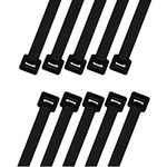 intervisio Cable Zip Ties XXXL Very Long - 1000mm x 9mm, Heavy Duty, Durable Professional UV Resistant Wrap Nylon Large Cord, for Cables Management, Indoor, Outdoor, Black, 10 Pieces, CS-2E8X-DOT0