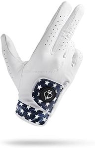 Pins & Aces - Stars Golf Glove Design - Premium AAA Cabretta Leather, Long-Lasting Durable Tour Glove for Men or Women - Premium Leather Golf Glove Left & Right Hand (Medium/Large, Right)