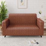 Story@Home Elastic Stretchable Sofa Cover| Polyester Spandex| 2 Seater|Fade Resistant, Anti-Slip, Washable| 145 cm x 180 cm x 50 cm| Light Brown| Protects Your Furniture with a Snug Fit