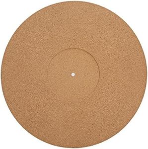 Cork Anti Slip Turntable Platter Mat, Recessed Record Slipmat Pad Player Mats with High Fidelity Long Play Soft with a Label Improves Sound Quality and Reduces Noise for Music Diameter 12Inch