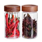 SAIOOL with Screw Cap (2-Units)kitchen jars, 580ML*2 Food Storage Canisters,Clear,Spice jars ,Fermenting, Pickling, or DIY Decors and Projects, You Can even Use them for Freezing Desserts