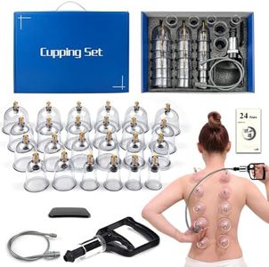 Cupping Therapy Set,24 Therapy Cups Professional Chinese Acupoint Cupping Set,Suction Hijama Cupping Set with Pump Cellulite Cupping Massage Kit for Body Massage,Pain Relief,Physical Therapy