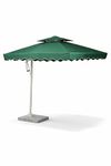 Invezo Aluminium Side Pole Square Garden Outdoor Umbrella (2.5 x 2.5 sq mtr, Green) with 50 kgs Granite Stand - Patio Umbrella/Big Size/Cantilever/Balcony