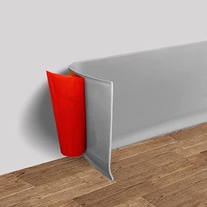 FONUNO Vinyl Wall Base Baseboard Molding Trim 4" Flexible Self Adhesive Rubber Wall Base Moulding Trim Peel and Stick Design, 4 Inch x 200 Feet, Gray