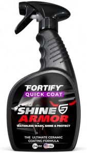 SHINE ARMOR Ceramic Coating Fortify Quick Coat Car Wax Polish Spray Waterless Wash & Wax Hydrophobic Top Coat Polish & Polymer Paint Sealant Detail Protection (24 Fl Oz)