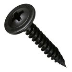 4.2mm x 13mm Wafer Head Self Tapping Screw, Black Phosphate, Modified Truss Head Carbon Steel Screws, Fine Thread Phillips Drive, Pozi Flanged Head for Sheet Metal, Pasterboard and Wood (50 pcs)