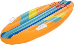 Kids Inflatable Body Board Ride on Surf Board Surfing Wave Rider Pool & Beach Toy With Handles (Orange)