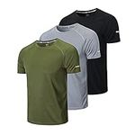 frueo Men's 3 Pack Running Shirts D