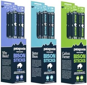 Patagonia Provisions Bison Sticks Variety Pack - Original, Ranch, Jalapeno - Responsibly Sourced, Healthy High Protein Snack | 36 Bison Sticks