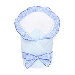 Newborn Baby Soft Swaddle Wrap 0-3 Months/Swaddling Blanket/Duvet 80x80cm (Blue Check)