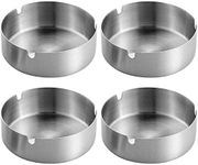 Ash Trays,4 Pcs Cigarette Ashtray,Stainless Steel Cigarette Cigar Ashtray Set for Outdoors and Home