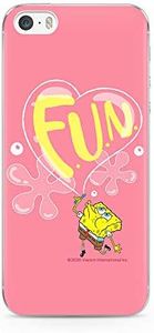 Original Spongebob TPU Case for iPhone 5, iPhone 5, iPhone SE, Liquid Silicone Cover, Flexible and Slim, Protective for Screen, Shockproof and Anti-Scratch Phone Case