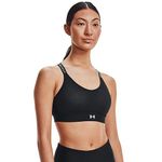 Under Armour Infinity Mid Sport Bra, Women Black, Black/Black/White (001), Medium