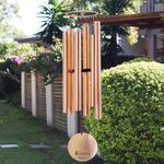 Paradigm Pictures 30.5 inch Big Wind Chimes for Home Balcony Positive Energy- Positive Energy Items (Rose Gold 6 Pipe Wind Chime)