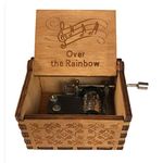 Zesta Above 2 Months Wooden Hand Cranked Collectable Engraved Music Box (Over The Raibow)